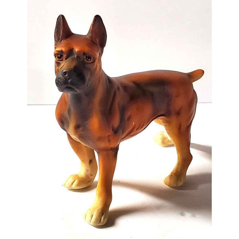 Vintage Boxer Dog Figurine Porcelain Figure‎ Brown Figurine